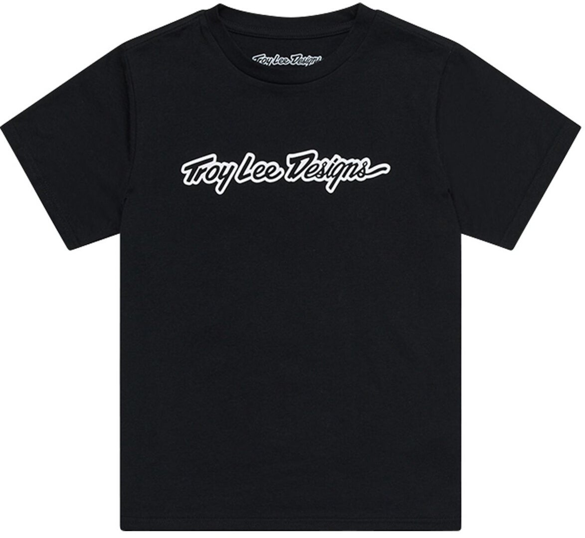 Troy Lee Designs Signature Kids T-krekls melns YS 1. attēls
