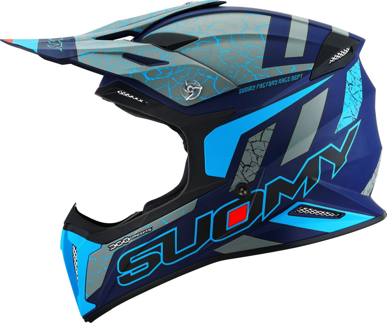 Suomy X-Wing Reel E06 Capacete de Motocross Cinza/azul M (57/58) Figura 5