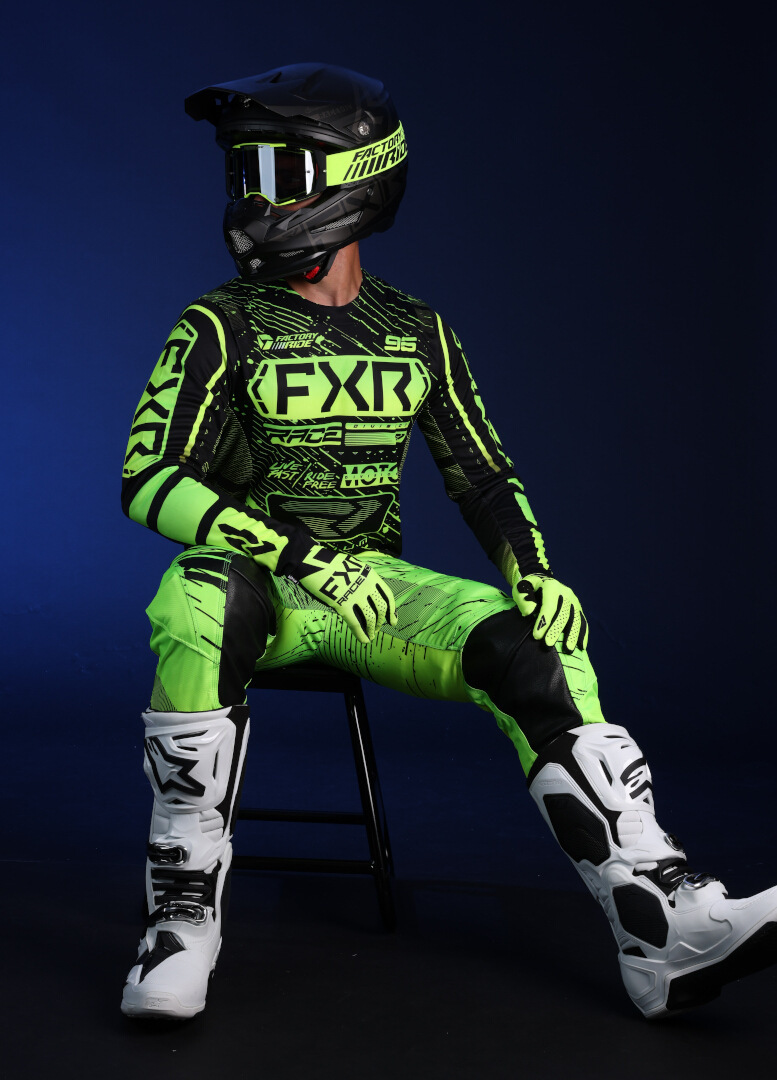 FXR Podium 2025 Tricou de motocross Negru/Verde L Figura 4