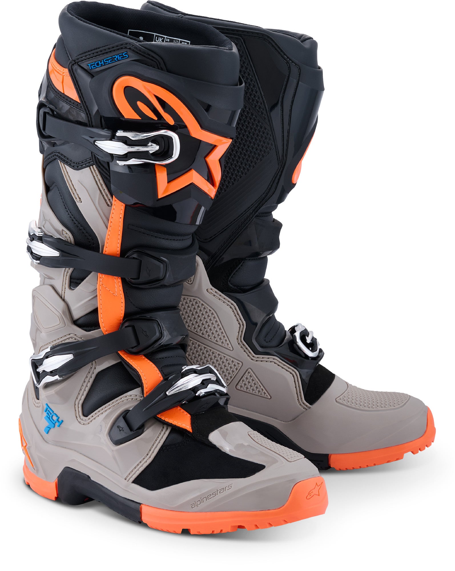 Alpinestars Tech 7 Enduro 2026 Motocross støvler grå/sort/orange 8 Figur 1