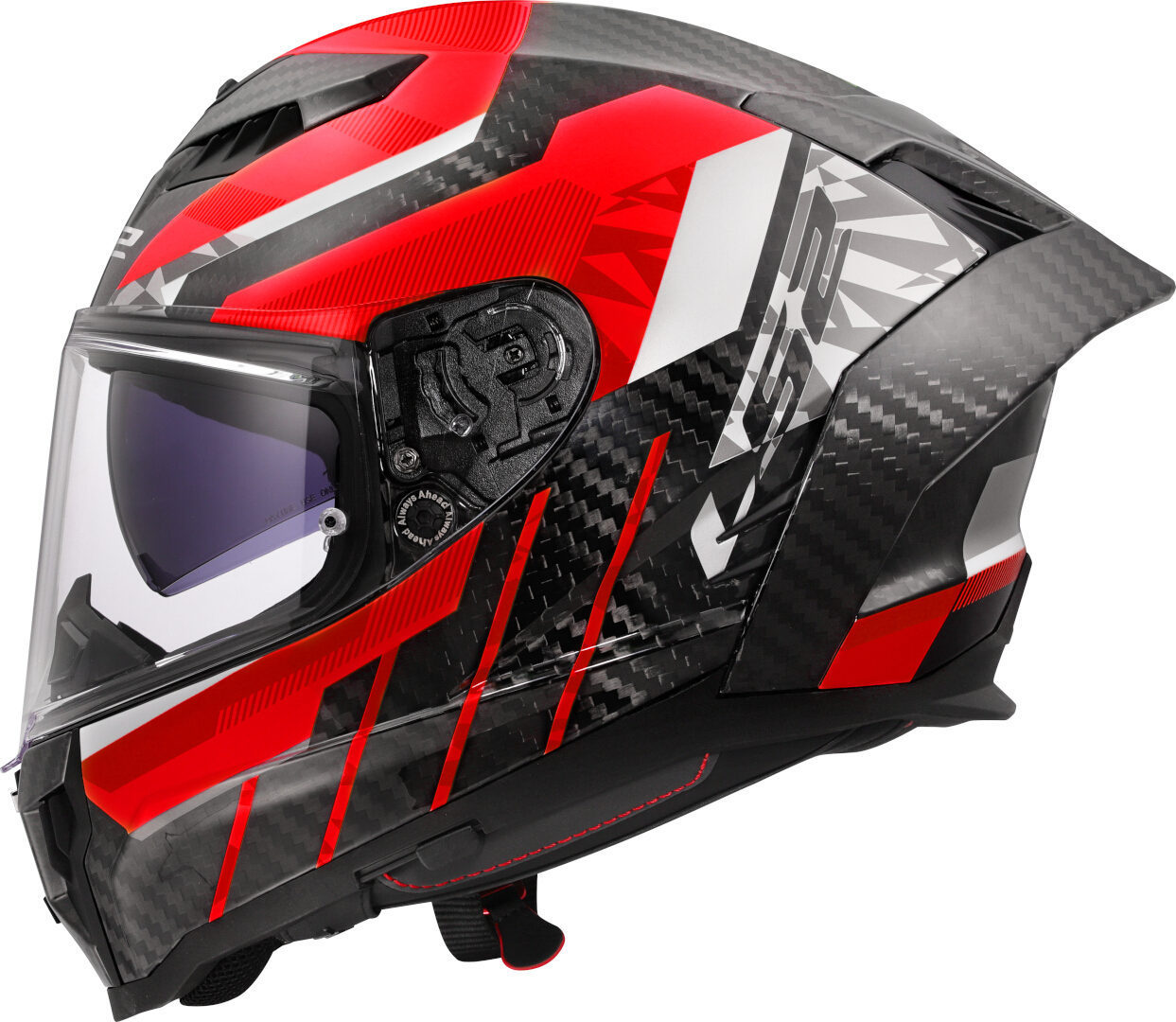 LS2 FF807 Dragon Trax Carbon Casque carbone/rouge/blanc XXS (51/52) Figure 2