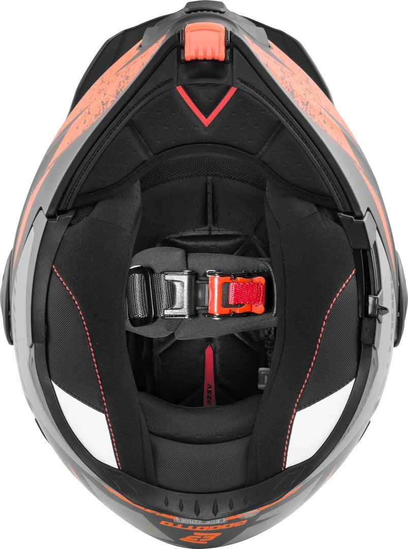 Bogotto FG-102 Safari Casque rabattable en fibre de verre Enduro noir mat/gris/orange XL Figure 8