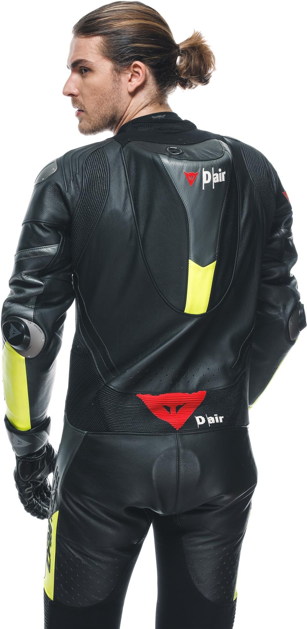 Dainese Misano 3 D-Air Airbag 2.0 perforated One Piece Motorcycle Leather Suit black/grey/yellow 48 Figure 8