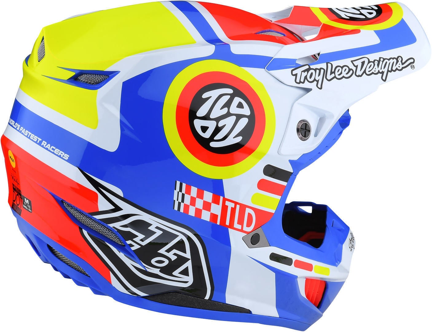 Troy Lee Designs SE5 Drop In MIPS Capacete de Motocross branco/azul/vermelho XL (60/61) Figura 6