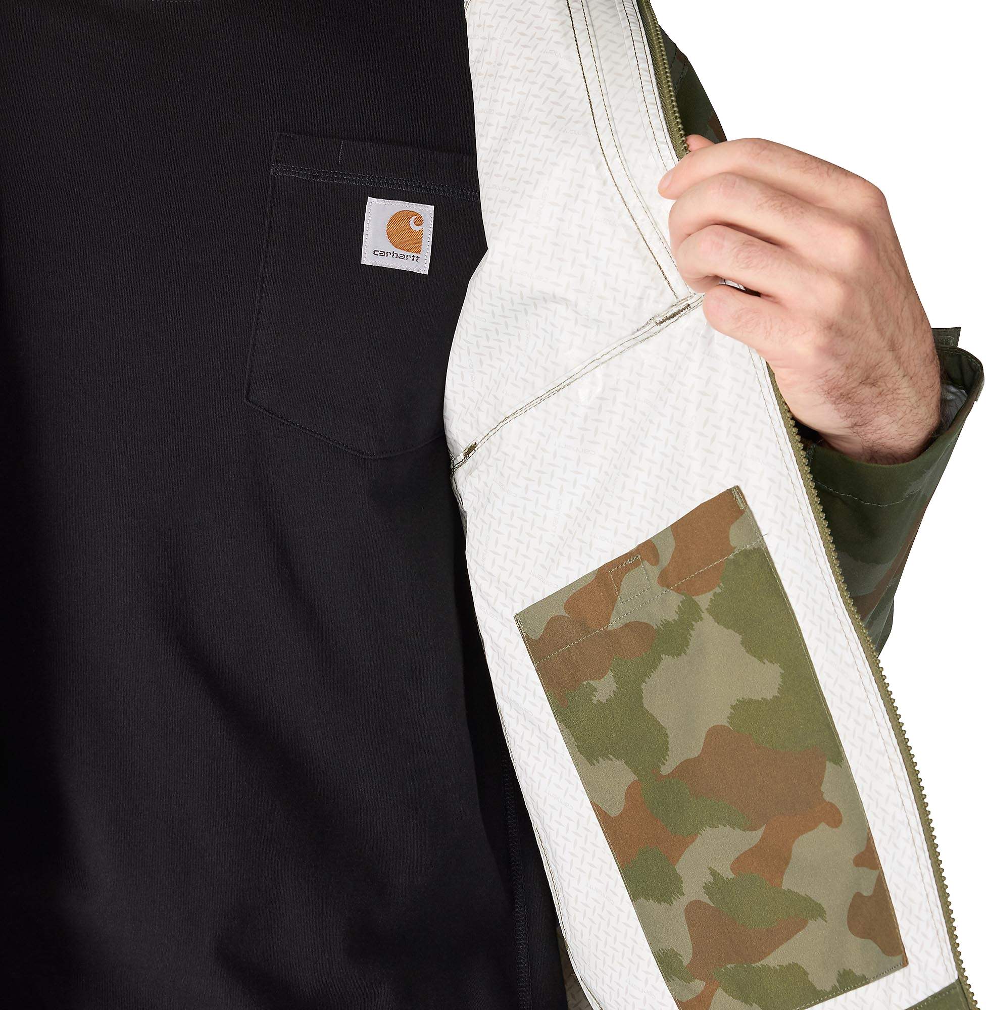 Carhartt Monterey Kurtka przeciwdeszczowa Kamuflaż/Zielony M Rysunek 8