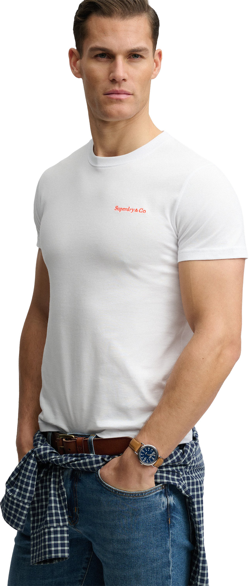 Superdry & Co Essential Company Logo Тениска бяло/оранжево 2XL Фигура 2