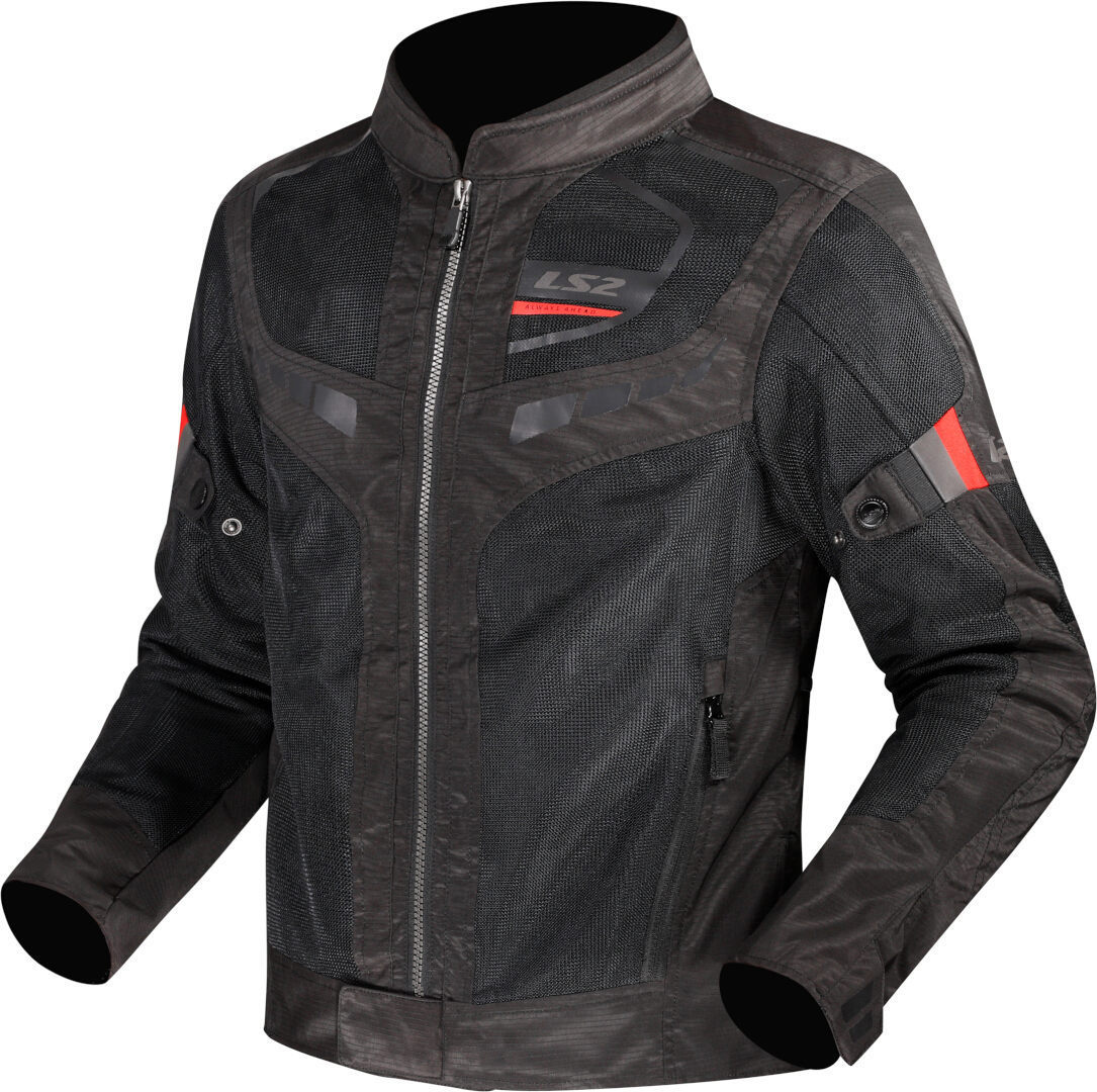 LS2 Garda Air Motorrad Textiljacke schwarz/rot L Abbildung 1