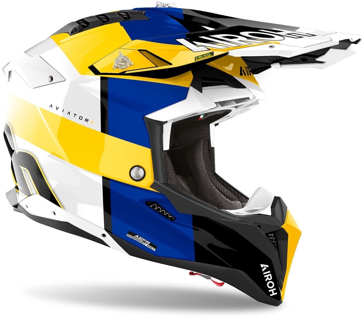 Airoh Aviator 3 Monarch Motorcross helm blauw/wit/geel M (57/58) Figuur 3