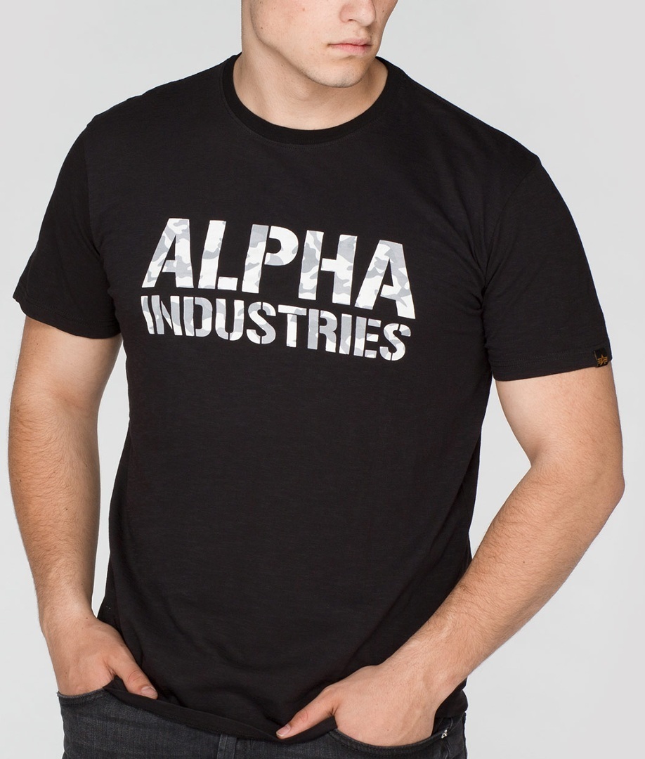 Alpha Industries Camo Print Tricou alb/negru S Figura 2