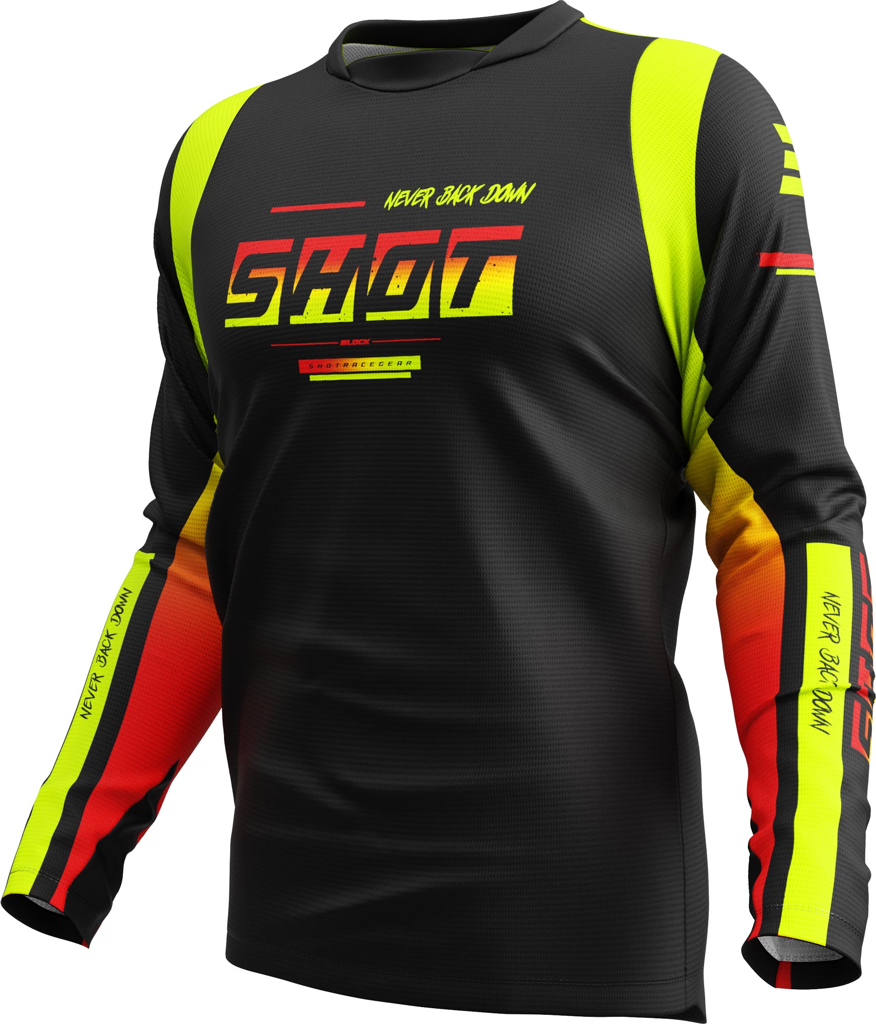 Shot Devo Block Motocross Jersey gelb S Abbildung 1