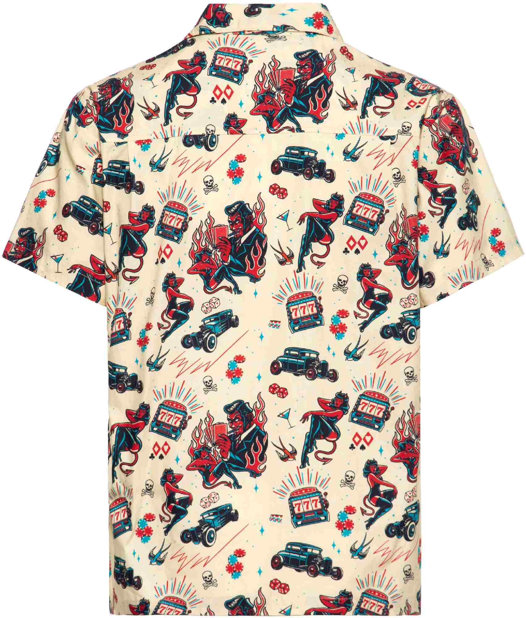King Kerosin Rockabilly Devil Camicia a maniche corte bianco/multicolore M Figura 2