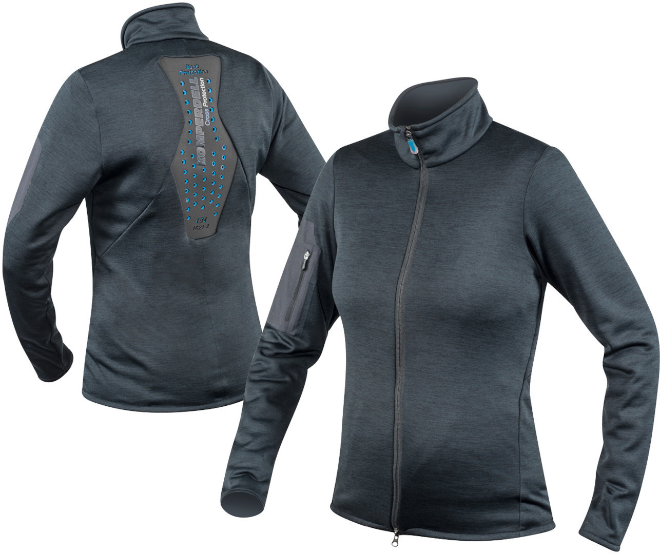Komperdell Full Zip Sweater Giacca protettore da donna nero/blu M Figura 4