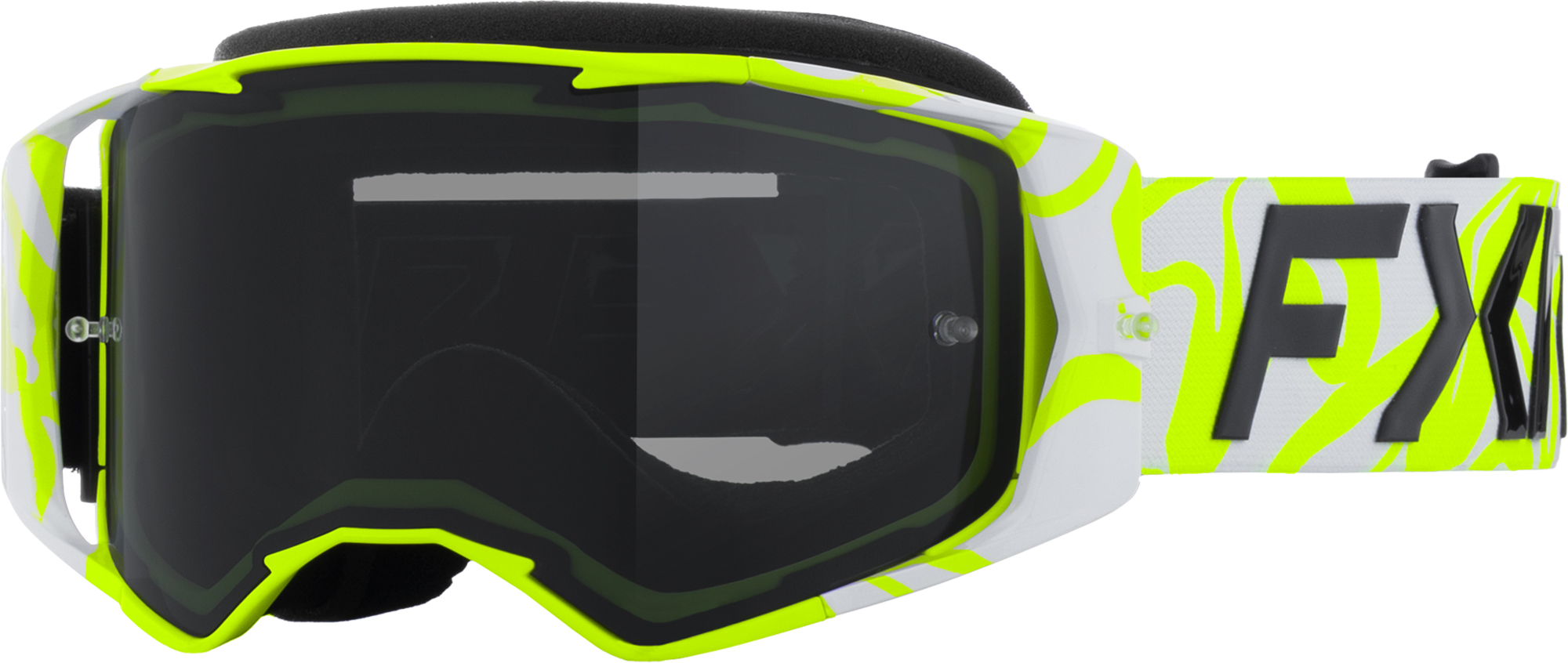 FXR Factory Ride Graphic Ochelari de motocross galben/alb Figura 1