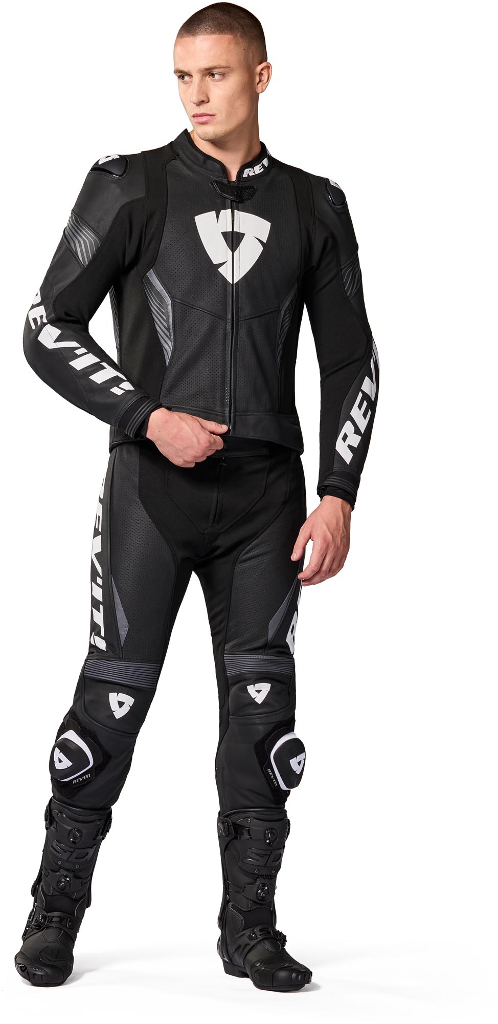 Revit Argon 3 Logo perforierte 2-Teiler Motorrad Lederkombi 46 Abbildung 3