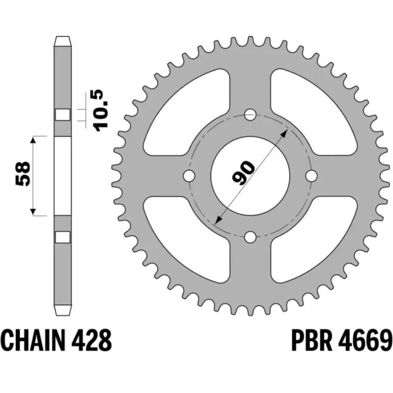 PBR Bakdrev stål standard - 428 Figur 1