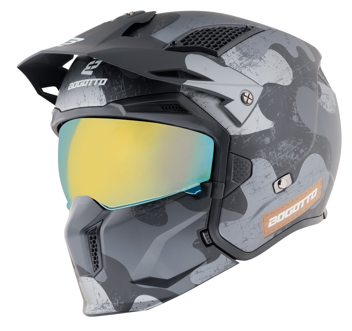 Bogotto Radic Camo Hjelm sort mat/grå L Figur 10