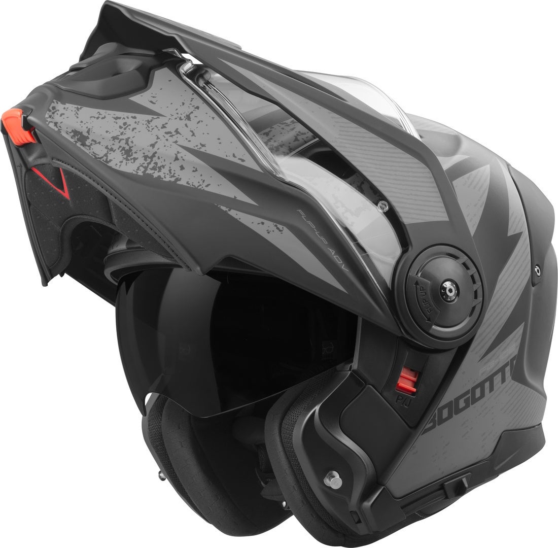 Bogotto FG-102 Safari Steklena vlakna enduro zložljiva čelada črna mat/siva XL Slika 2
