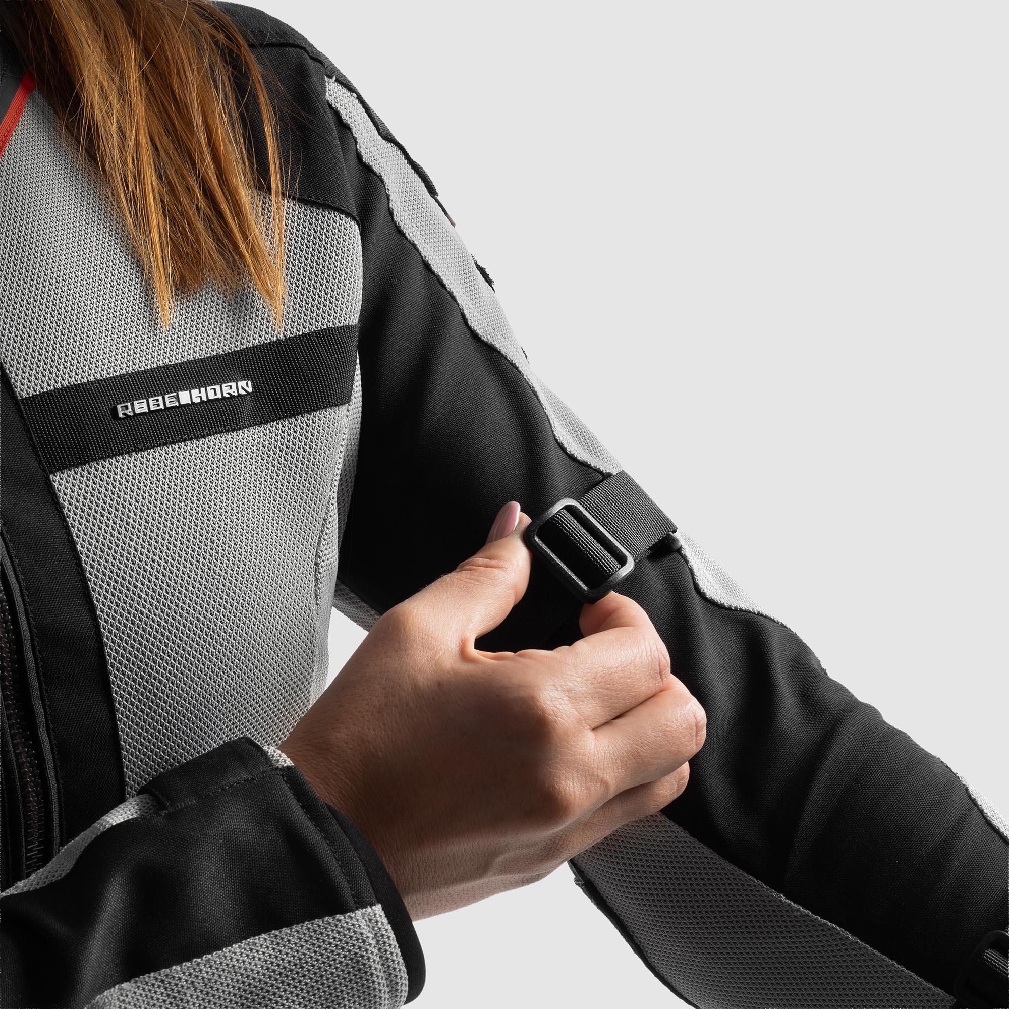Side view of Rebelhorn Scandal 3 Ladies Motorcycle Textile Jacket