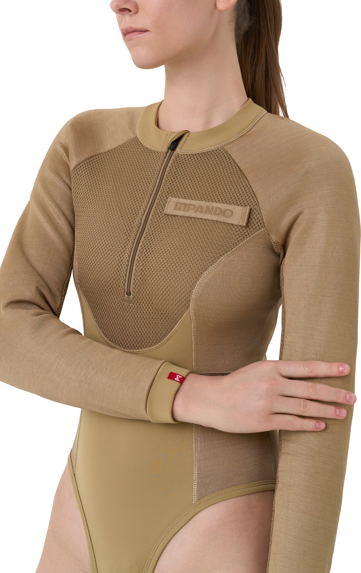 Pando Moto Bia Mesh レディース長袖プロテクターシャツ ベージュ L 図7