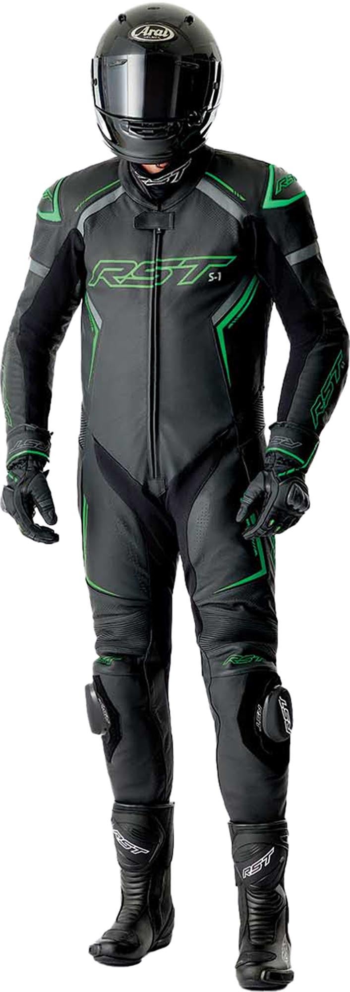 RST S1 D30 perforeret 1-delt motorcykellæderdragt Sort/neon-grøn 56 Figur 11