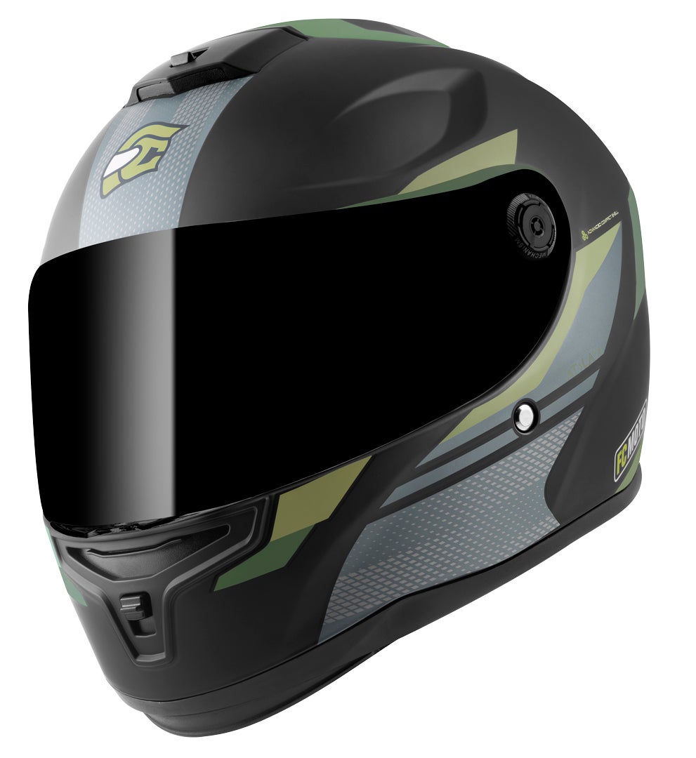 FC-Moto FF114B Zeron Casque Noir mat/vert 2XL Figure 1