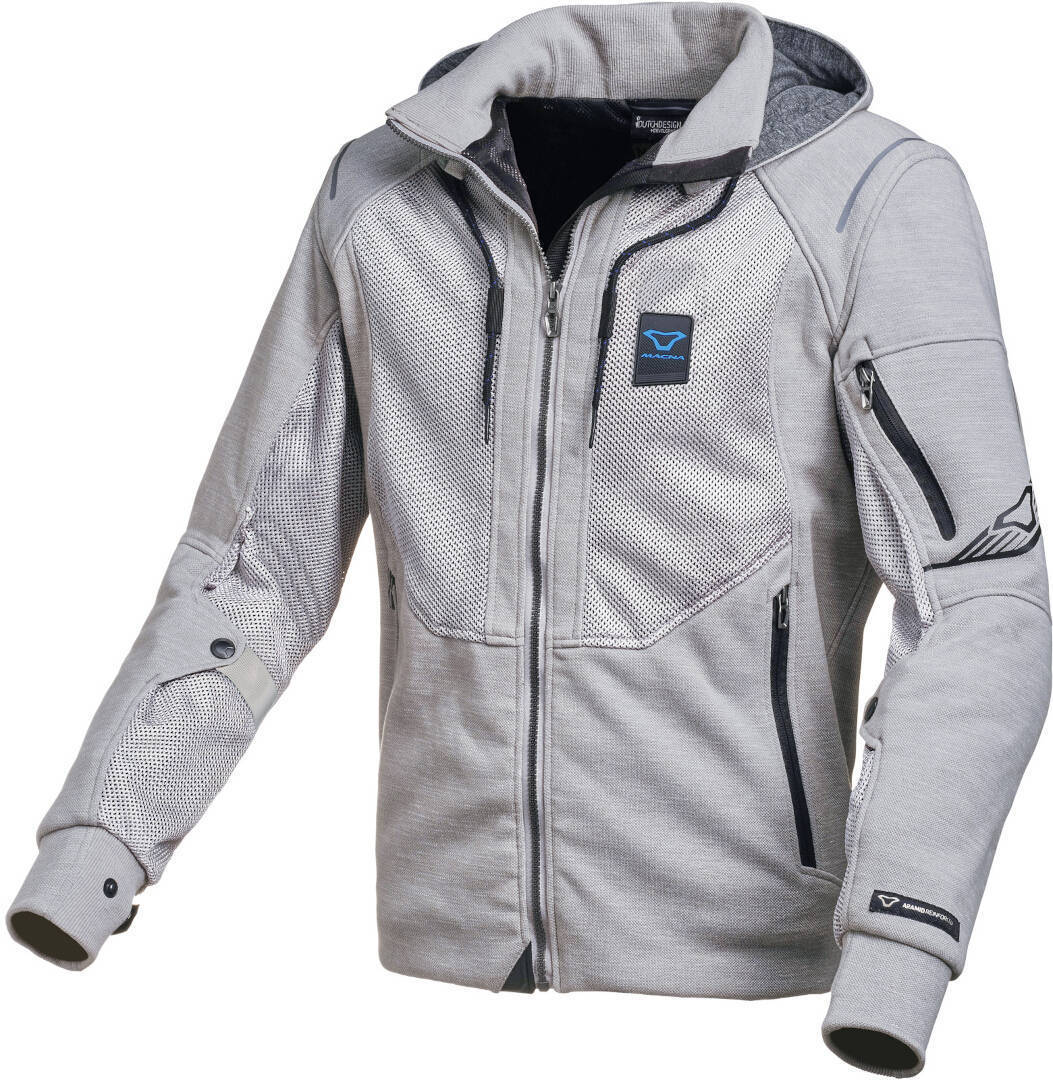 Macna Breeze Motorrad Zip Hoodie hellgrau M Abbildung 1
