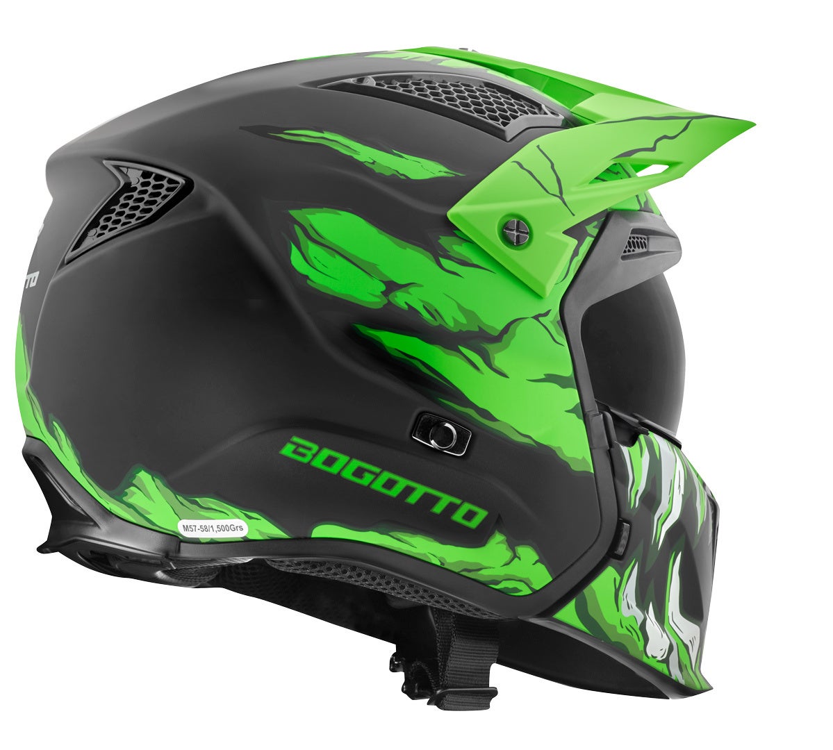 Bogotto Radic Skulash Casco Verde/Nero L Figura 14