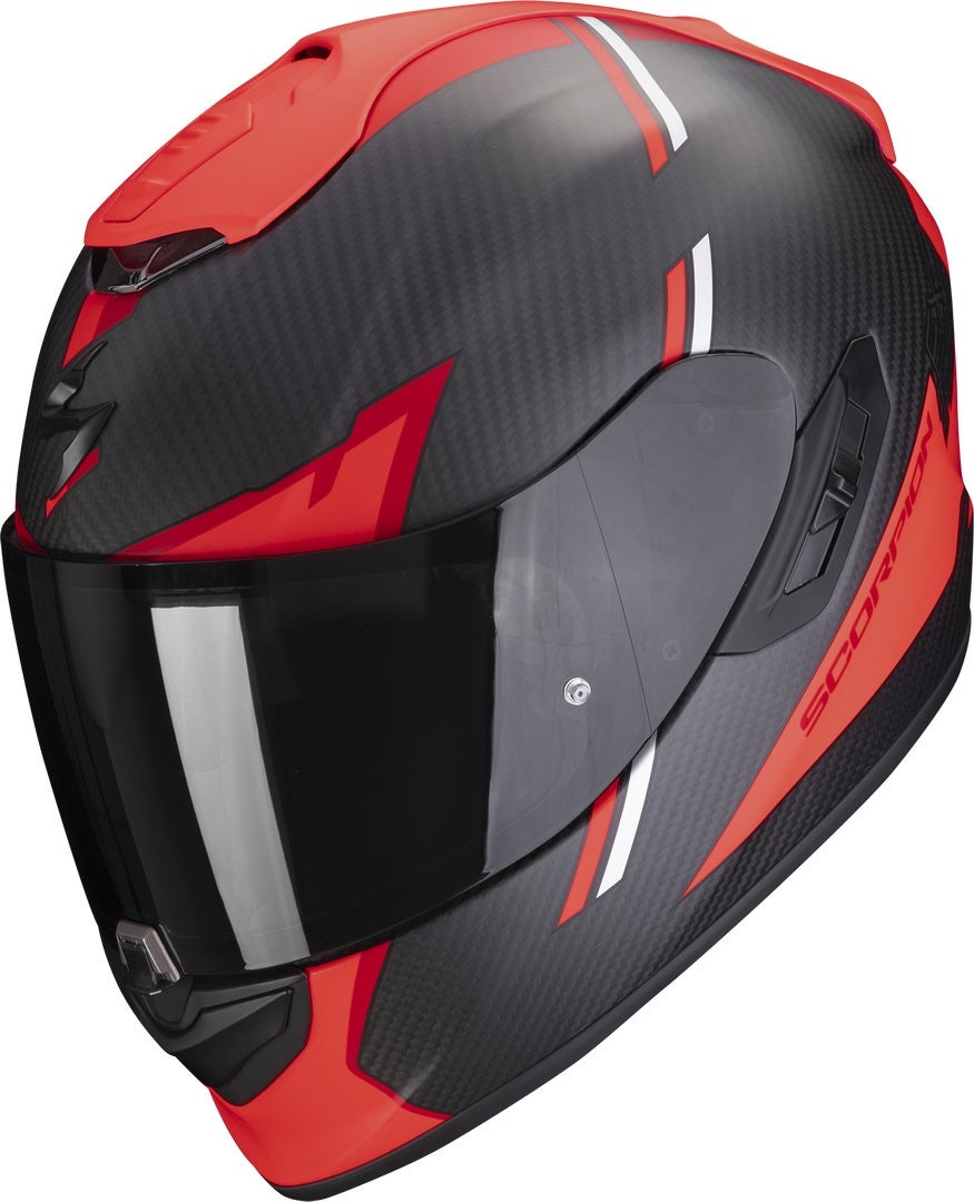Scorpion EXO-1400 Evo Air Kendal Carbon hjelm sort mat/rød M (57/58) Figur 1