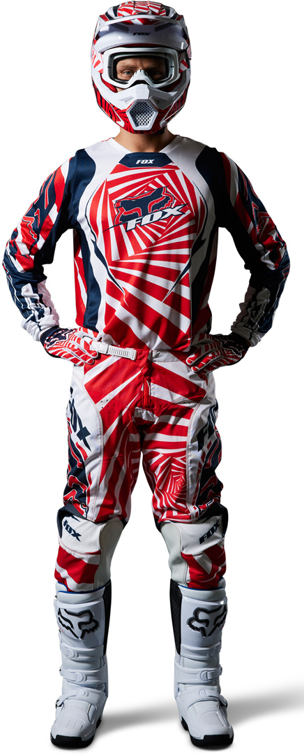 FOX 180 Goat Maglia Motocross blu scuro/rosso L Figura 2