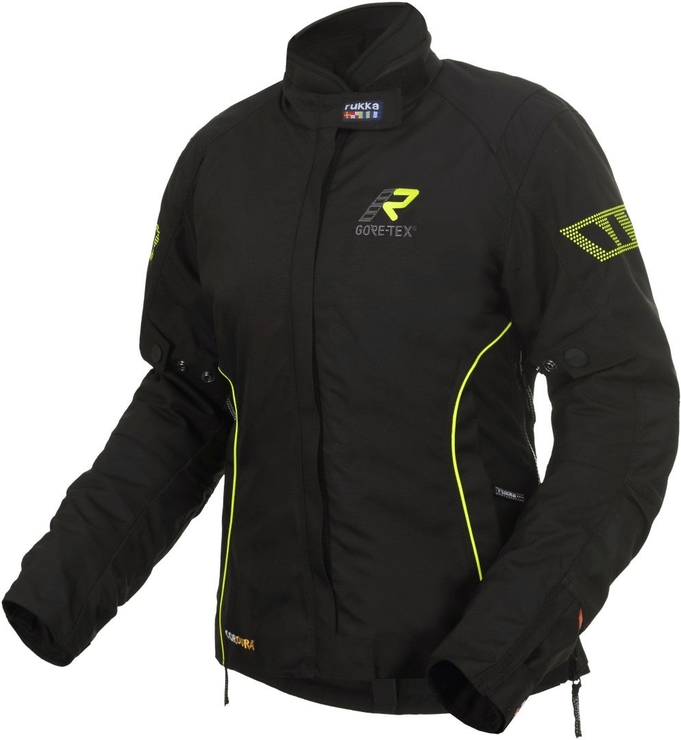 Rukka Hermia Gore-Tex Giacca tessile moto da donna nero/giallo 46 Figura 1