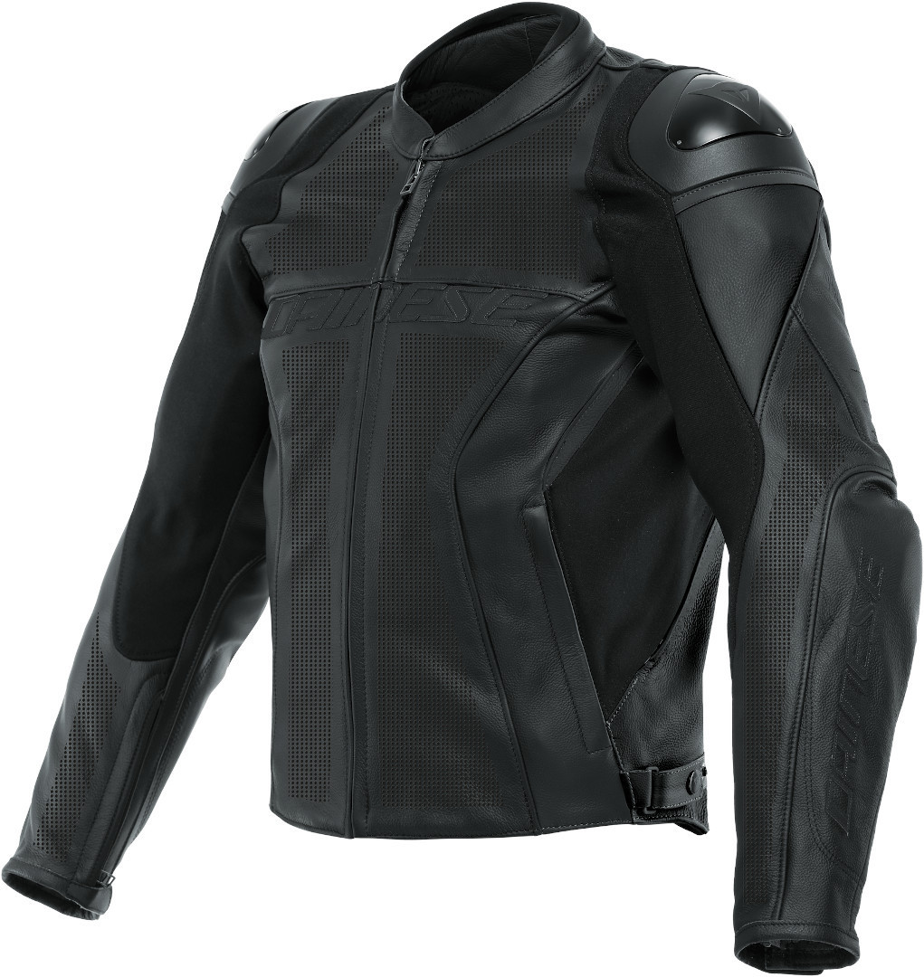 Dainese Racing 4 Perforierte Motorrad Lederjacke schwarz 64 Abbildung 1