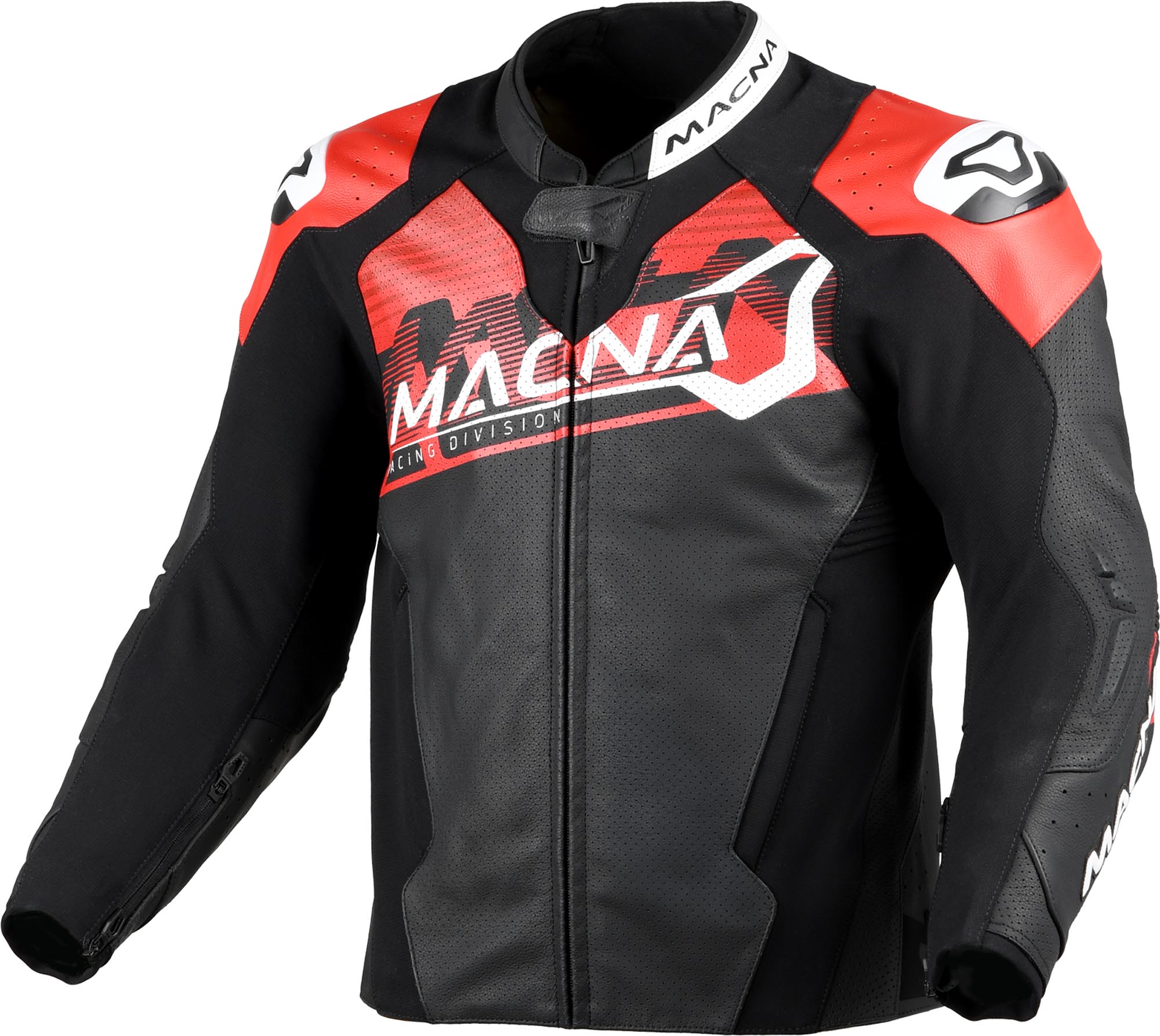 Macna Blitz Motorrad Lederjacke schwarz/rot 54 Abbildung 1