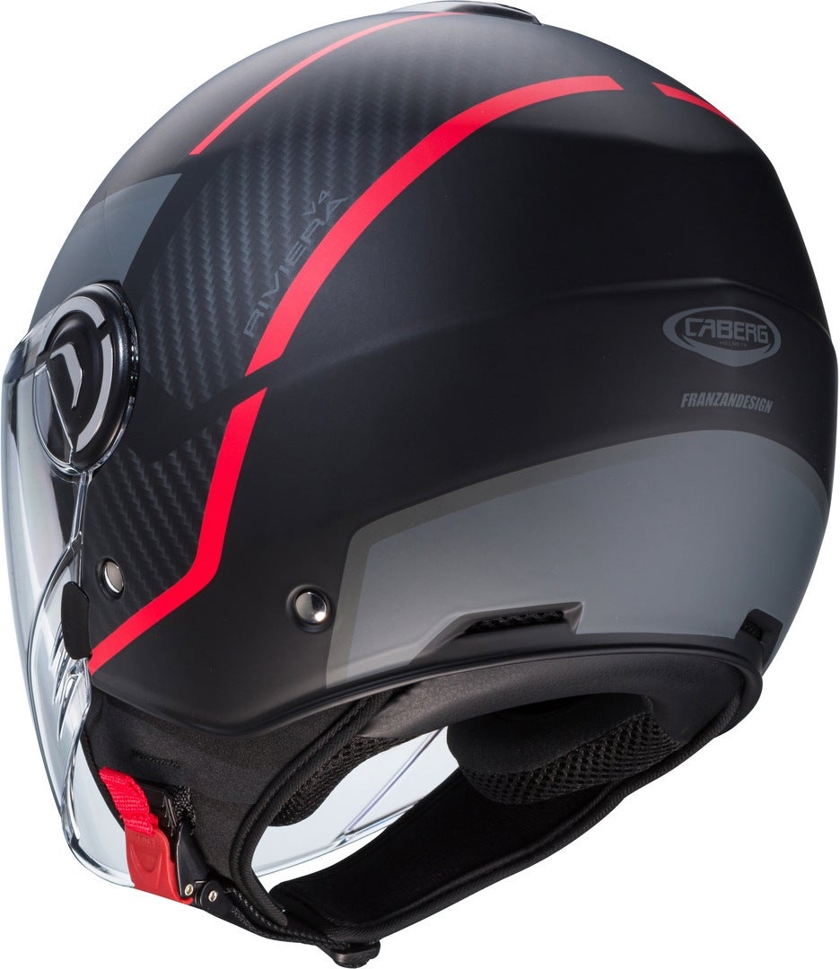 Caberg Riviera V4 X Geo Jet hjelm sort mat/rød M (57/58) Figur 2