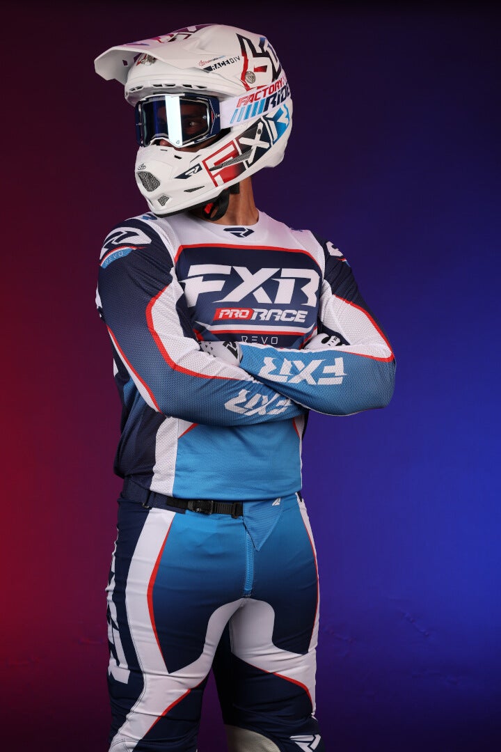 FXR Revo 2025 Motocross Jersey blue/white/red M Figure 4