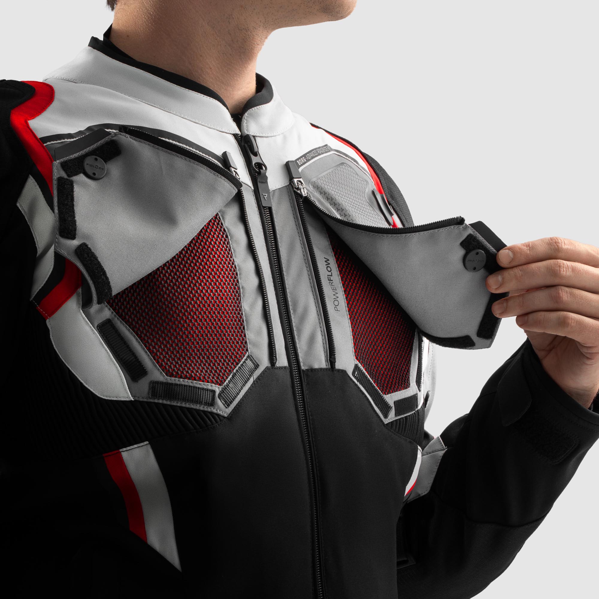 Rebelhorn Borg 2 waterproof Motorcycle Textile Jacket black/grey/red L Figure 3