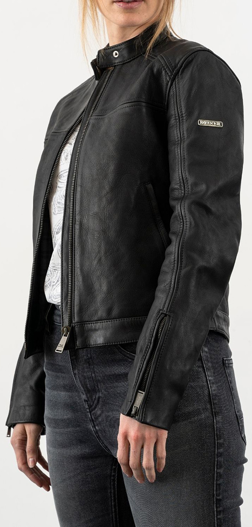 Rokker Ginger Ladies Motorcycle Leather Jacket M Figure 3