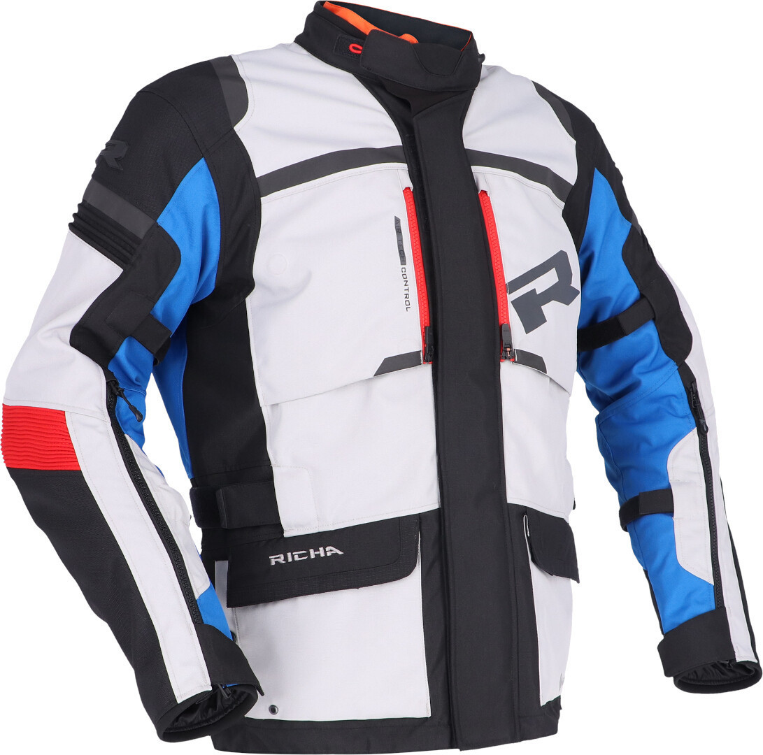 Richa Brutus Gore-Tex waterproof Motorcycle Textile Jacket light grey/blue 3XL Figure 1