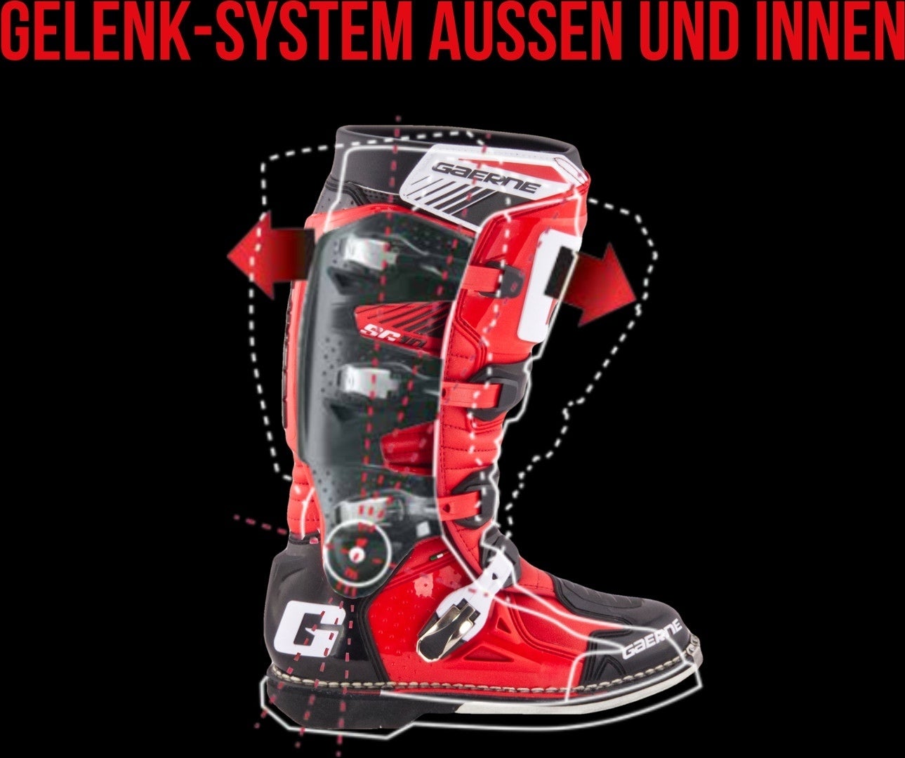 Gaerne SG-10 Goodyear Motokrosové boty červená/černá 47 Obrázek 3