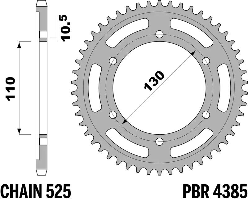PBR Rear Sprocket Steel Reinforced - 525 Figure 2