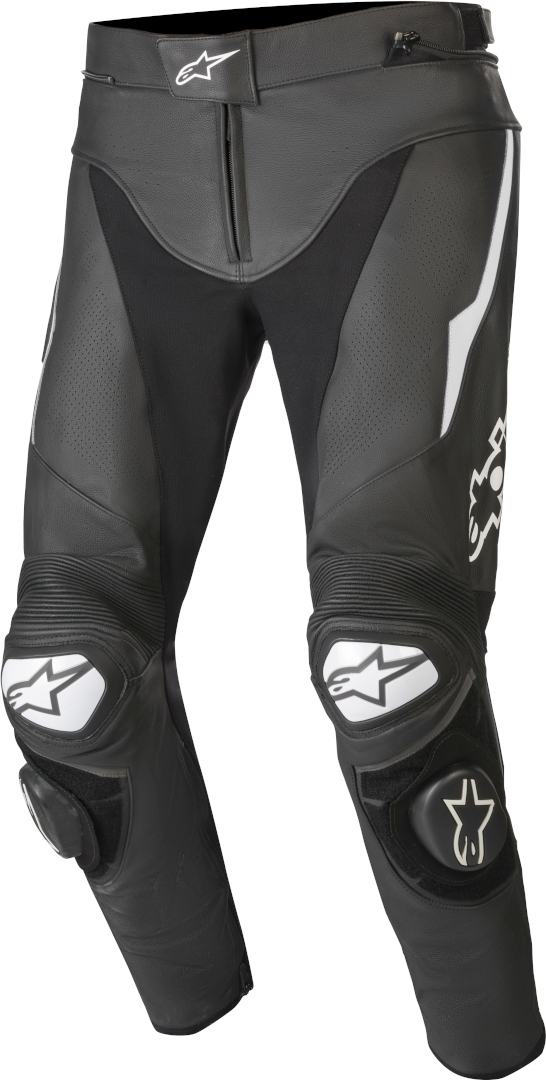 Alpinestars Track v2 Motorcycle Leather Pants black/white 56 Figure 1