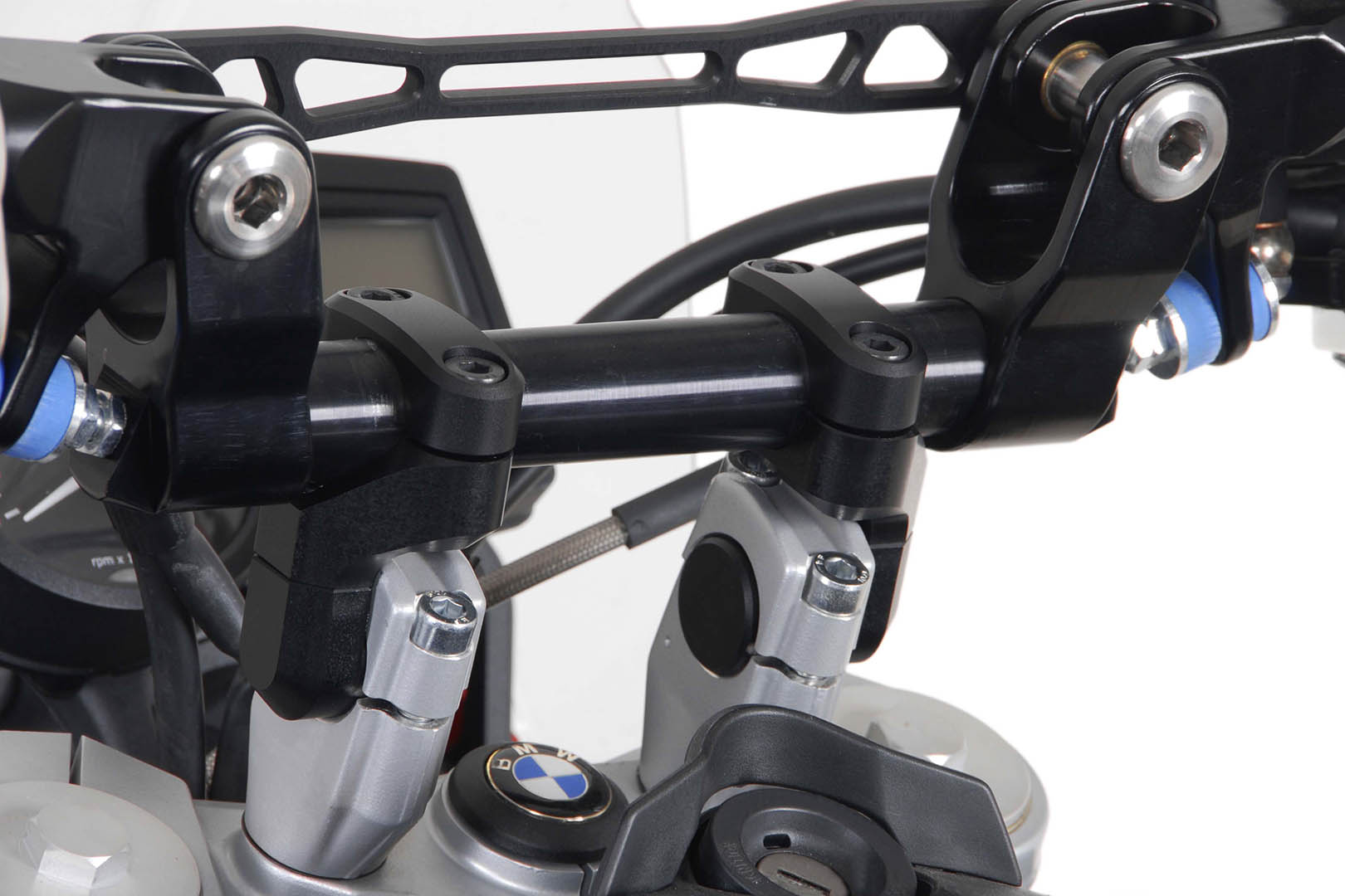 Spatele ghidon SW-Motech Vario pentru ghidon Ø 28 mm - Variabil sus/spate. Negru. Figura 1