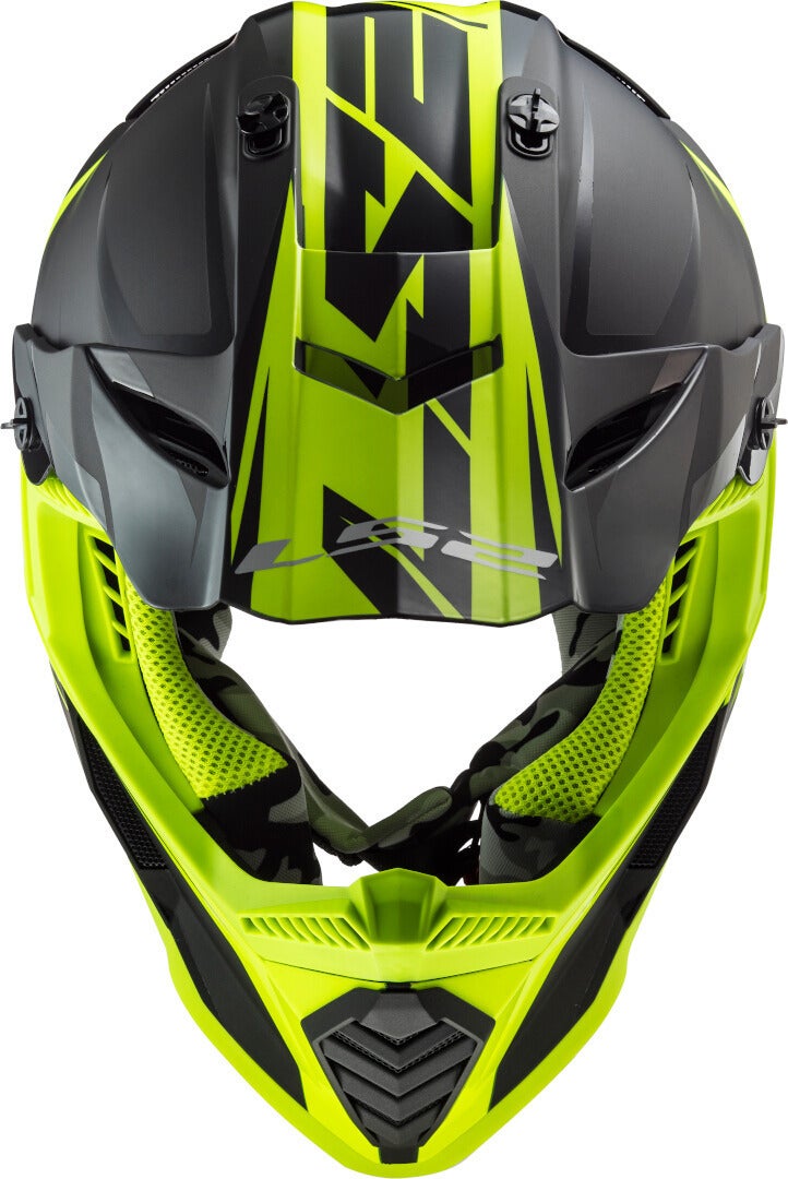 LS2 MX437 Fast Evo Roar Motocross hjelm sort mat/gul M (57/58) Figur 2