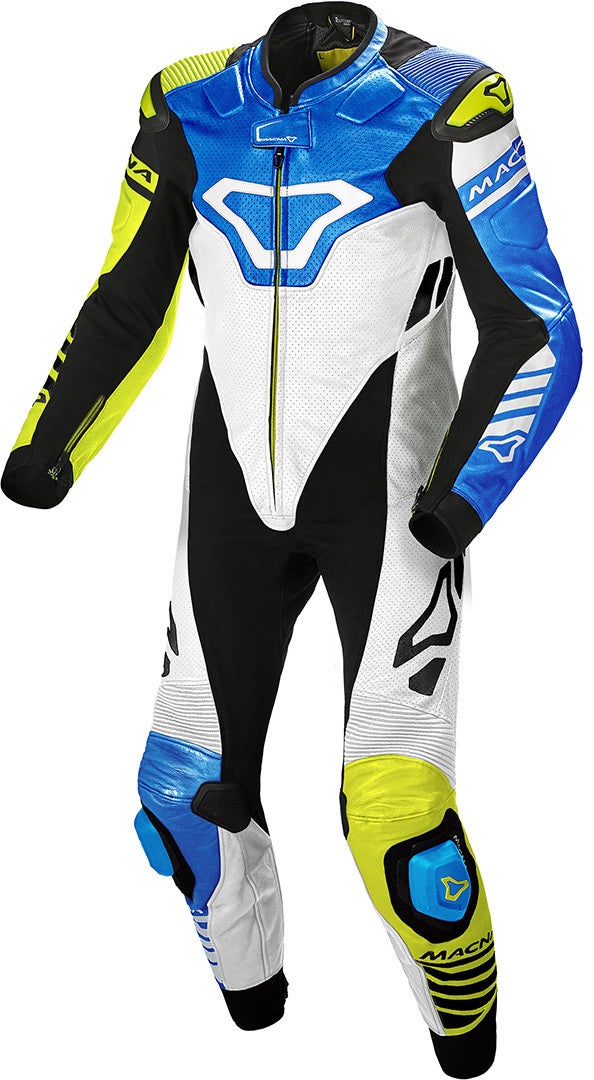 Macna Tracktix One Piece geperforeerd lederen motorpak Geel 48 Figuur 1