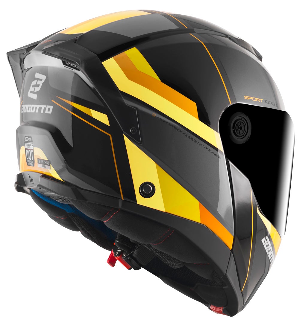 Bogotto FF404 Ezion Casque modulable noir mat/jaune S Figure 4