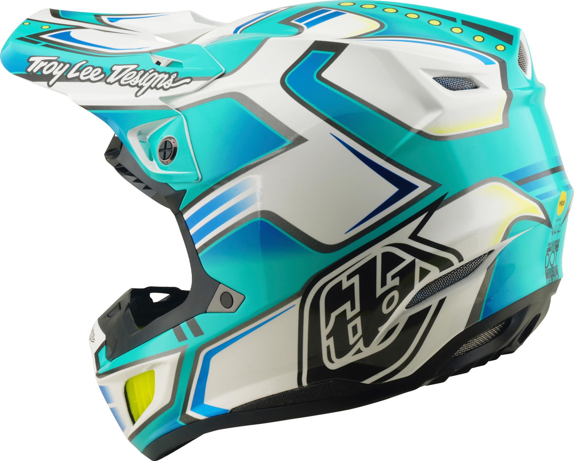 Side view of Troy Lee Designs SE5 Composite MIPS Crest Motocross Helmet