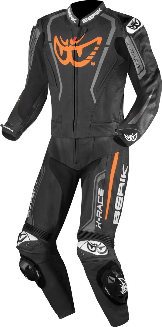 Berik Zakura Evo perforeret 2-delt motorcykel læderdragt sort/grå/orange 60 Figur 1