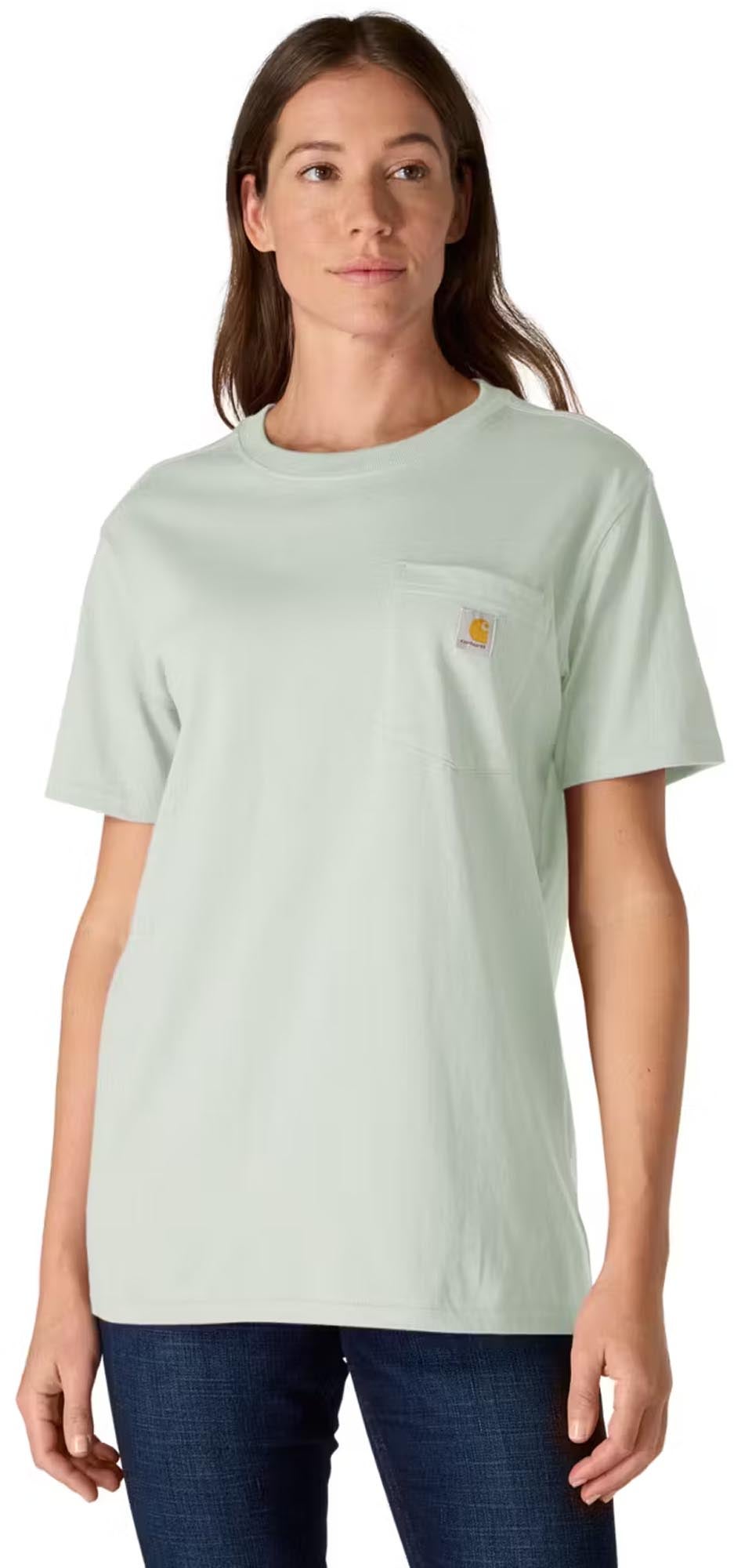 Carhartt Iconic WK87 Pocket T-shirt til damer lysegrøn/grå M Figur 2