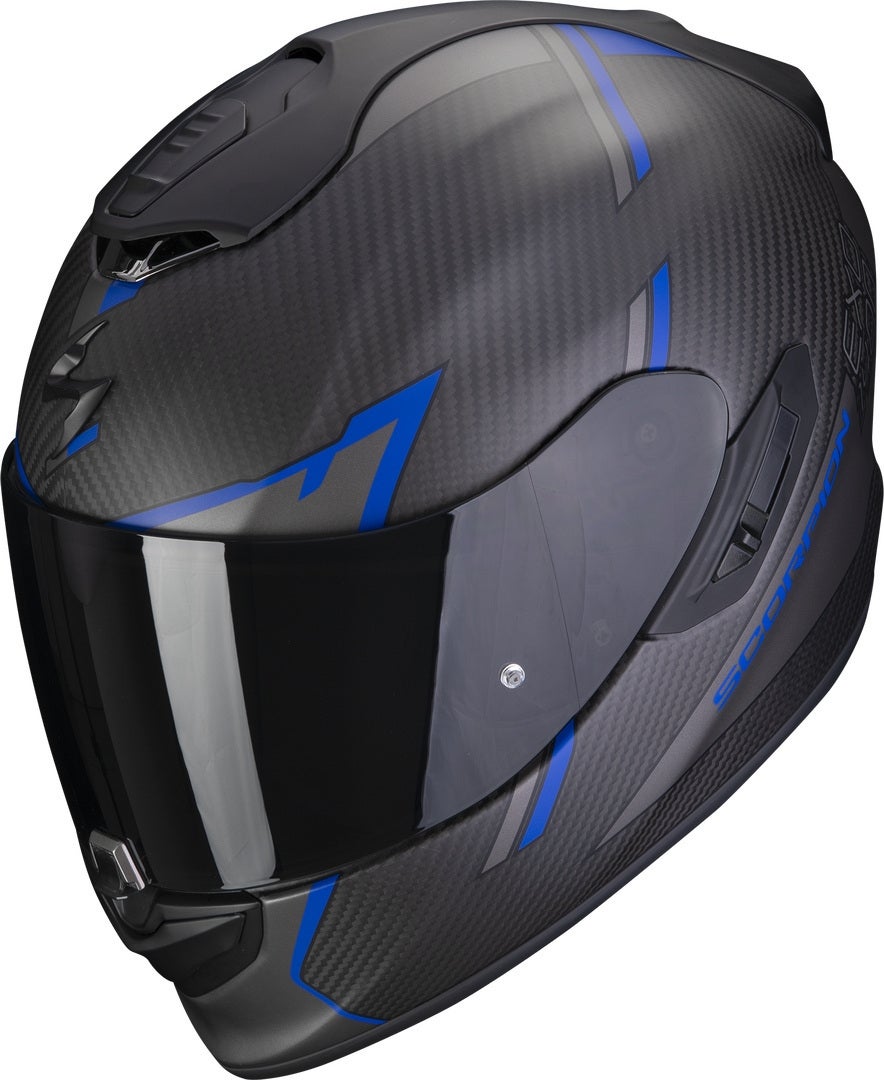 Scorpion EXO-1400 Evo Air Kendal Carbon hjelm sort mat/blå L (59/60) Figur 1