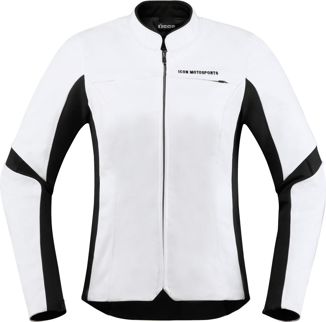 Icon Overlord Ladies Motorcycle Leather Jacket white S Figure 1