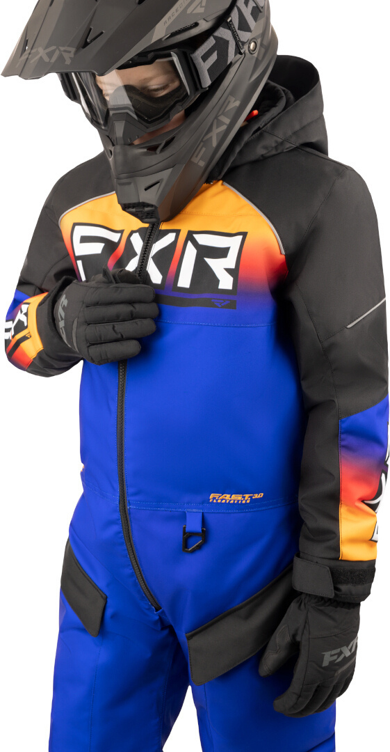 FXR Recruit Costumul de snowmobil Youth One Piece Albastru/Portocaliu 12 Figura 3